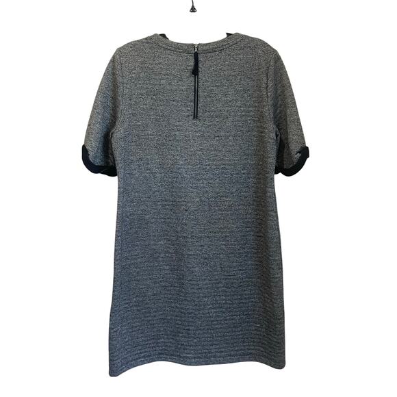 Lou & Grey A-line Gray Black Lined Stretch Career Work Dress Size Large - Picture 2 of 8